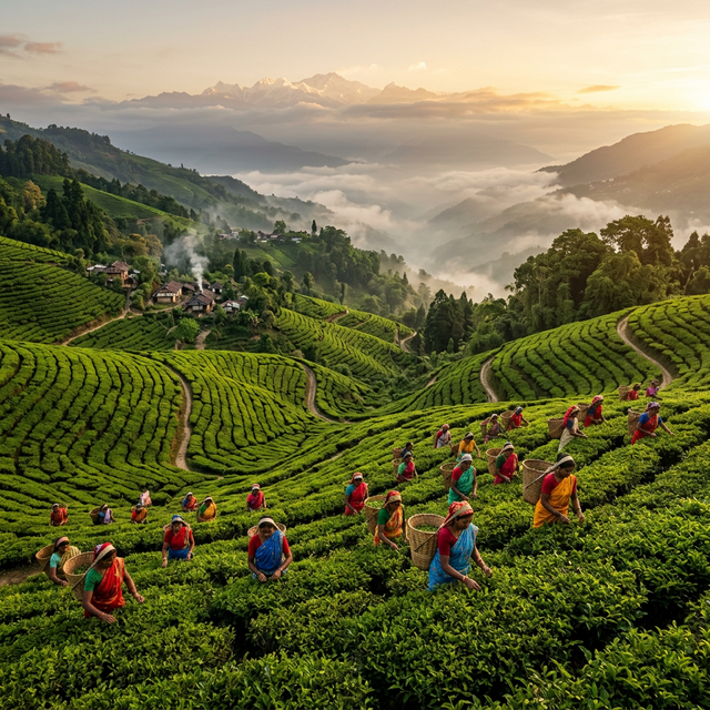 Darjeeling tea plantations