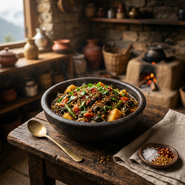 Traditional Gundruk dish